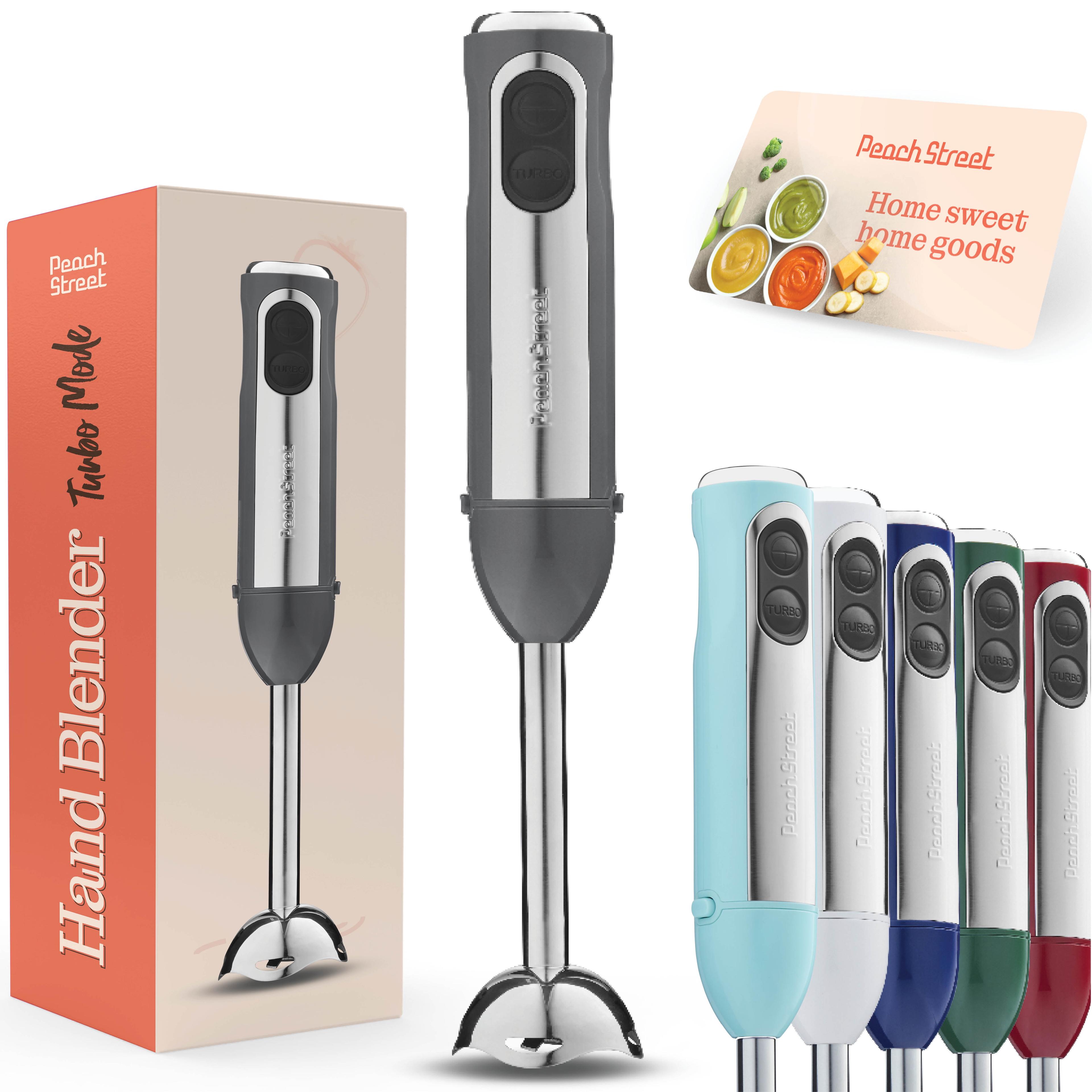 500 Watt Gray Stainless Steel Immersion Blender with Turbo Mode