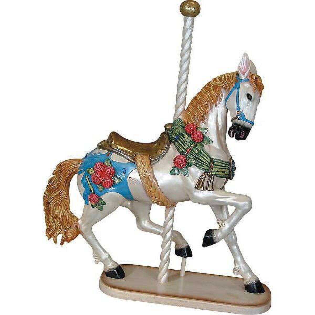 Multicolor Fiberglass Carousel Horse Figurine for Kids