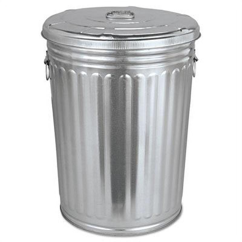 Galvanized Steel 20-Gallon Round Trash Can with Lid