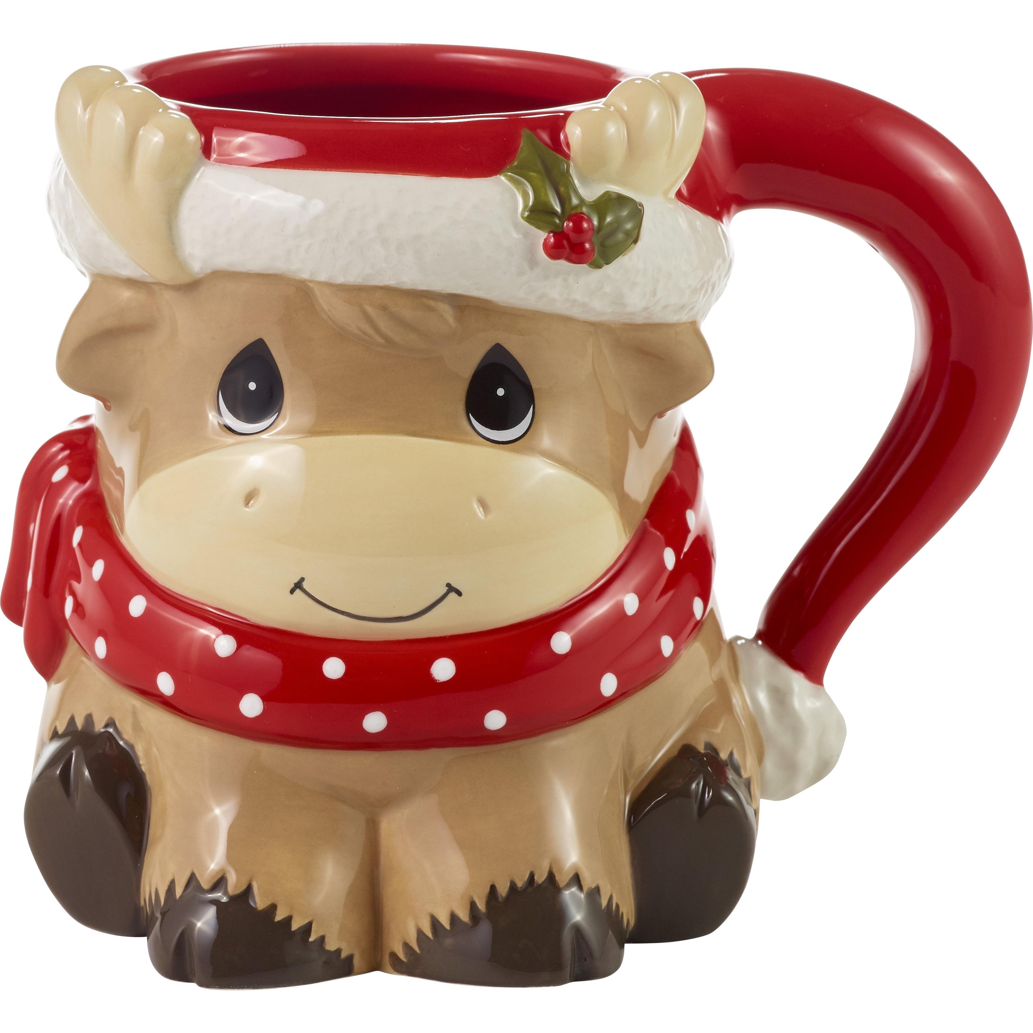 Merry Christmoose Ceramic Holiday Mug with Red Handle