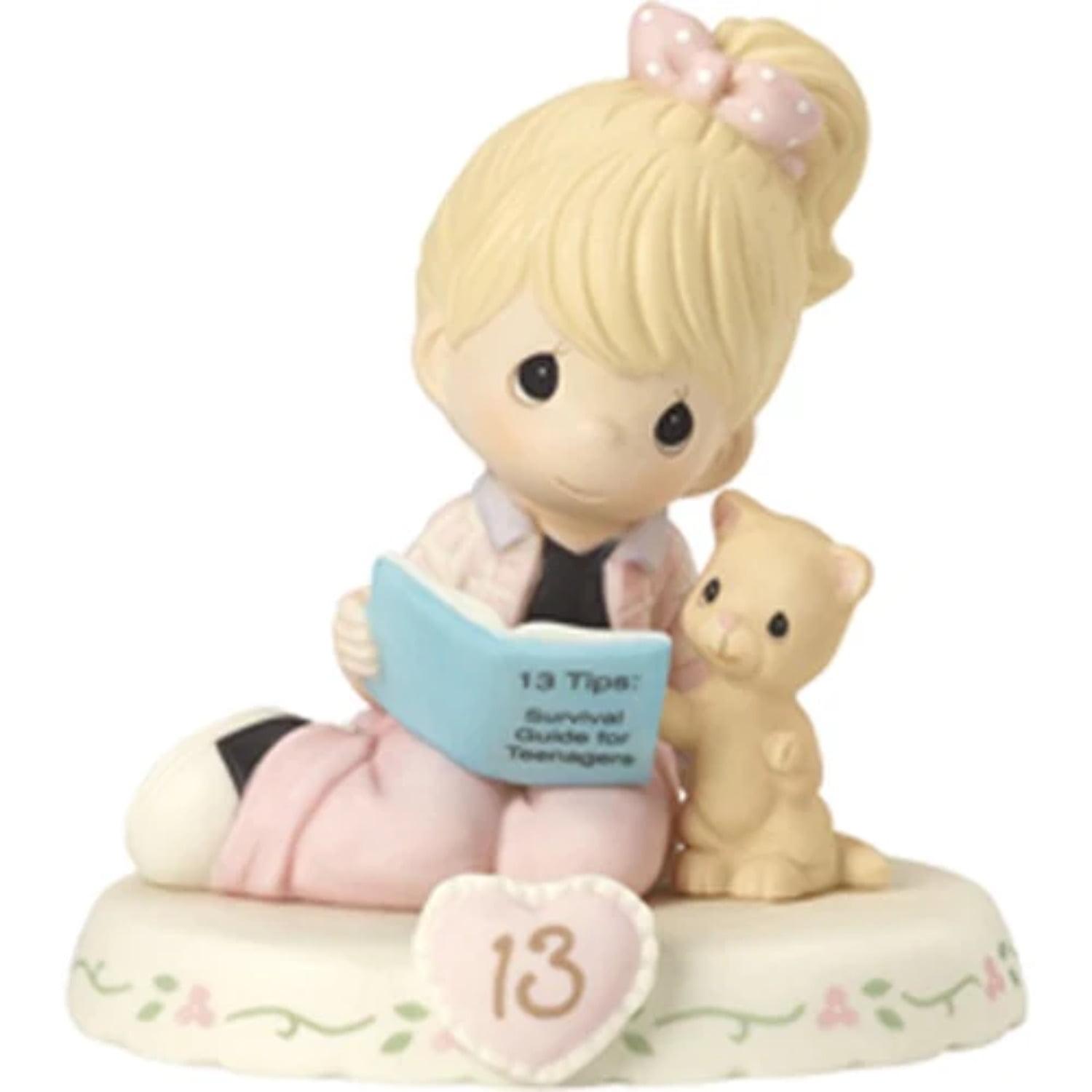 Blonde Girl with Cat Porcelain Figurine, 3.94"