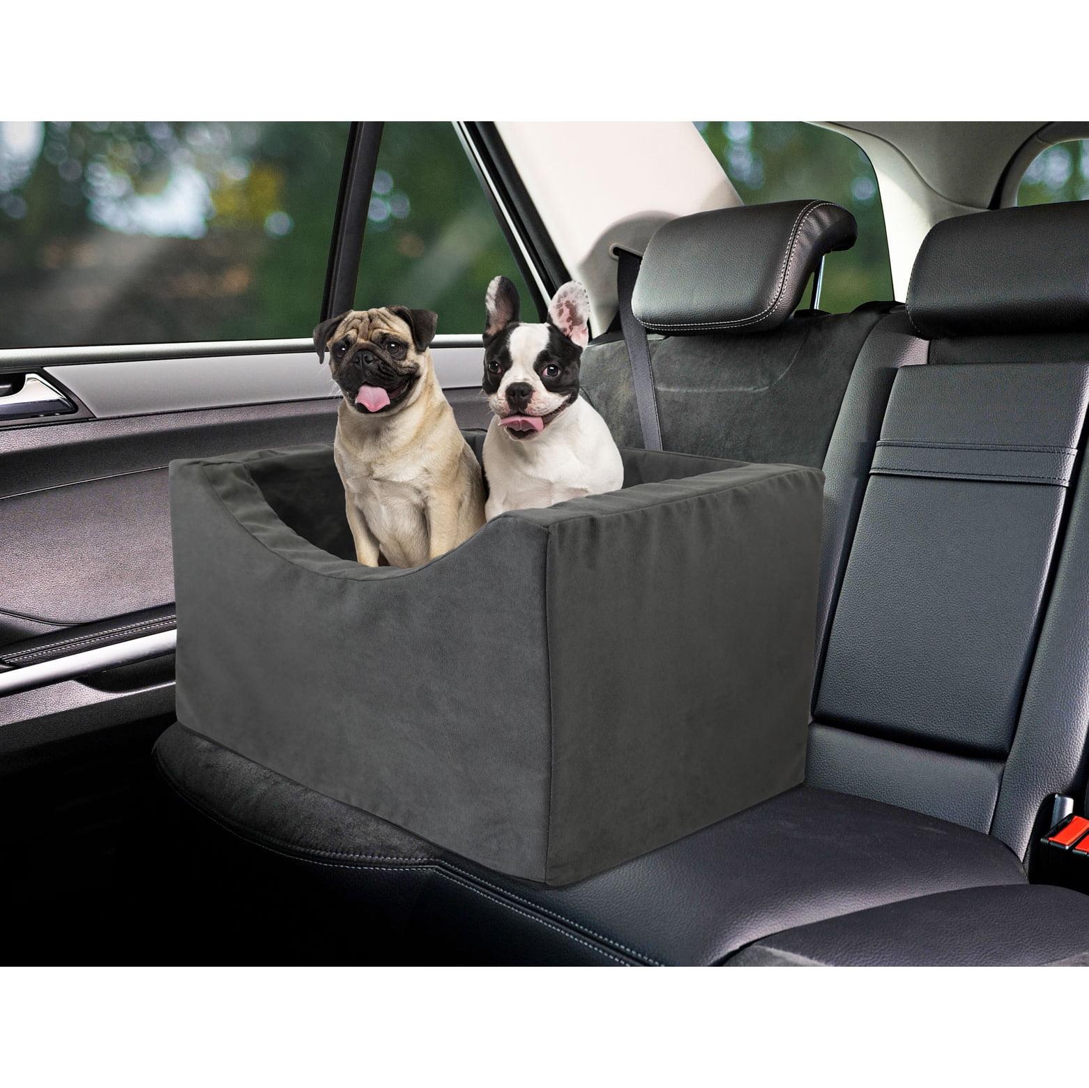 Dark Gray High-Density Foam Dog Car Booster Seat for Small Pets