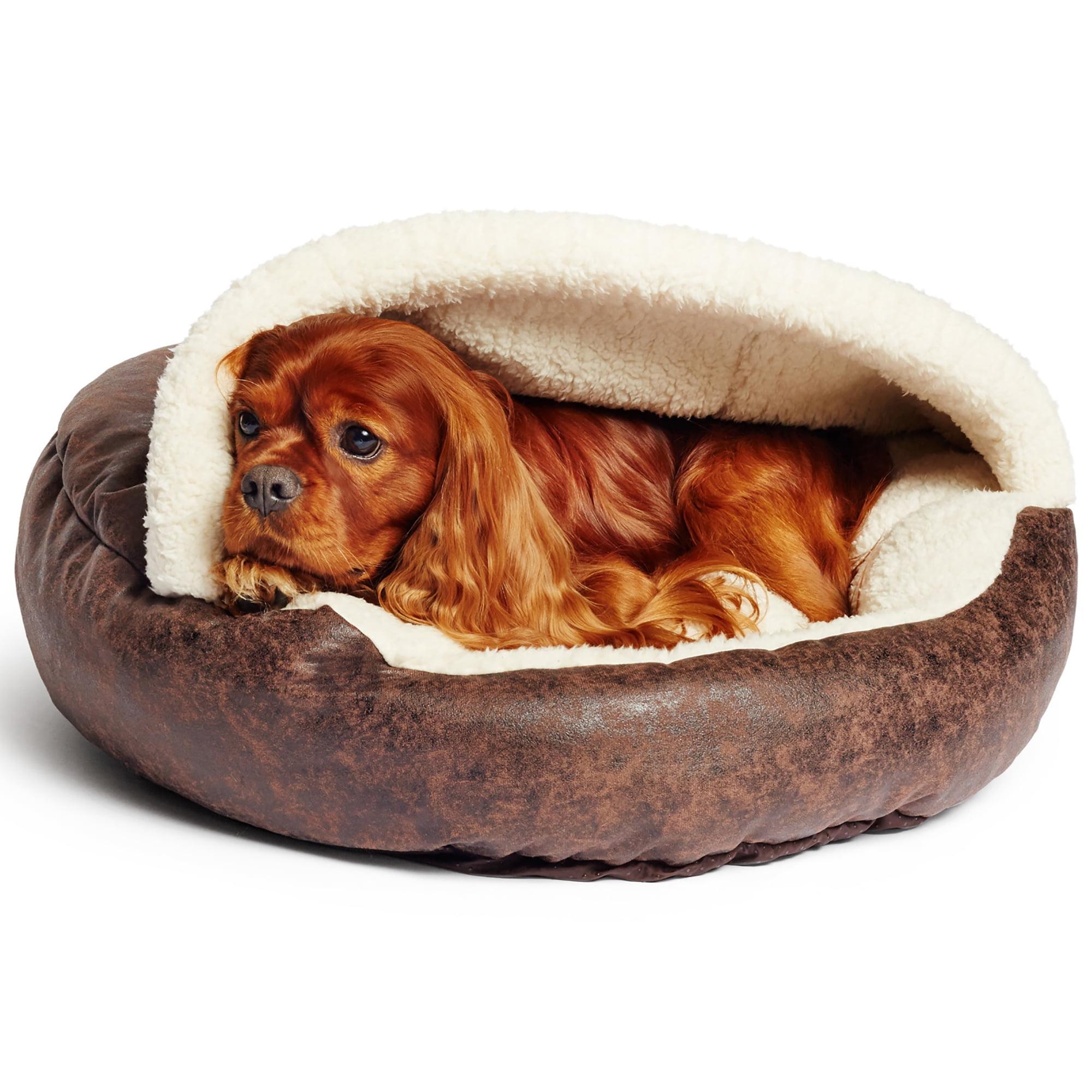 Tucker Murphy Pet™ Iowa Vegan Leather Deep Dish Cave Pet Hooded Dog Bed