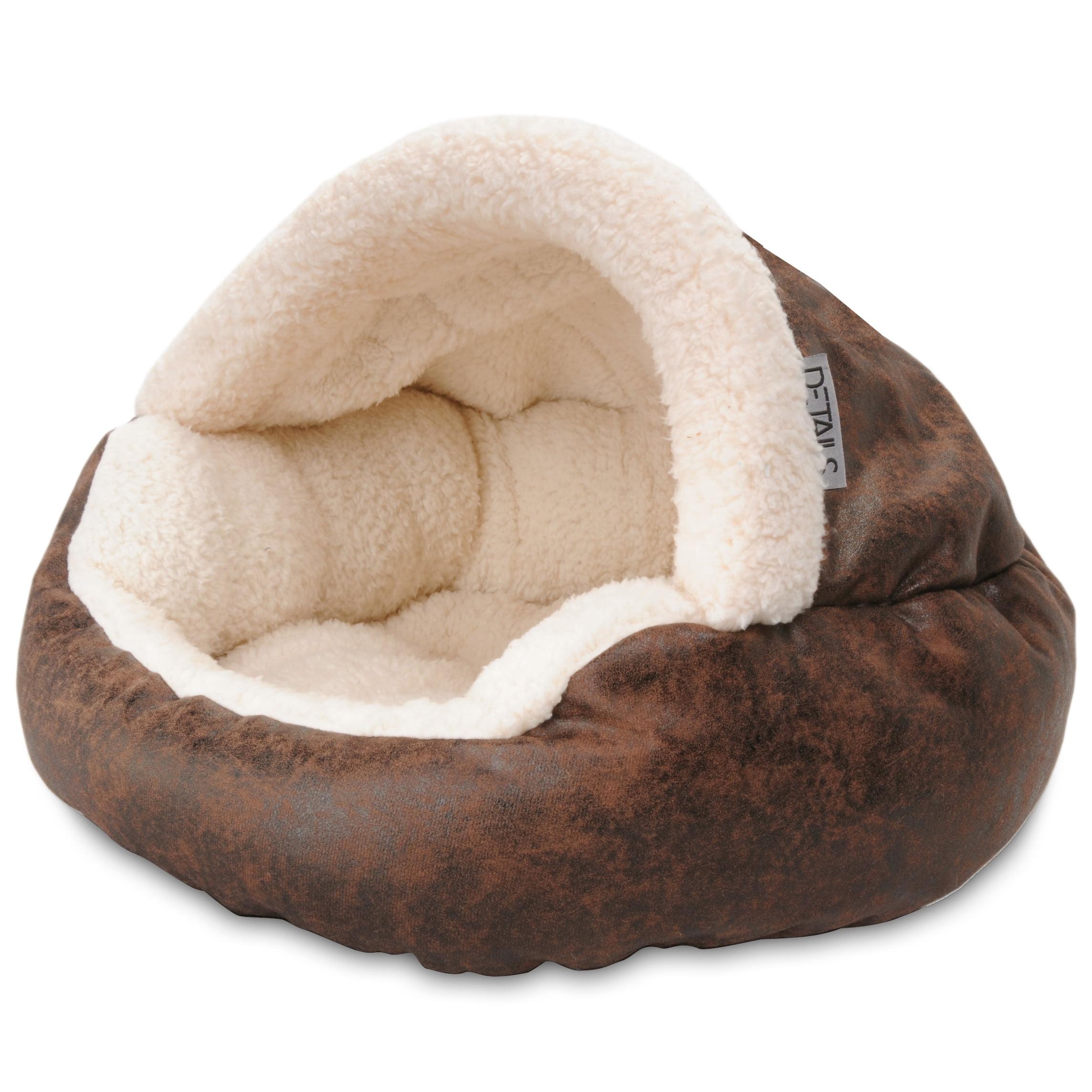 Precious Tails Vegan Leather Deep Dish Cave Pet Dog Bed - Small
