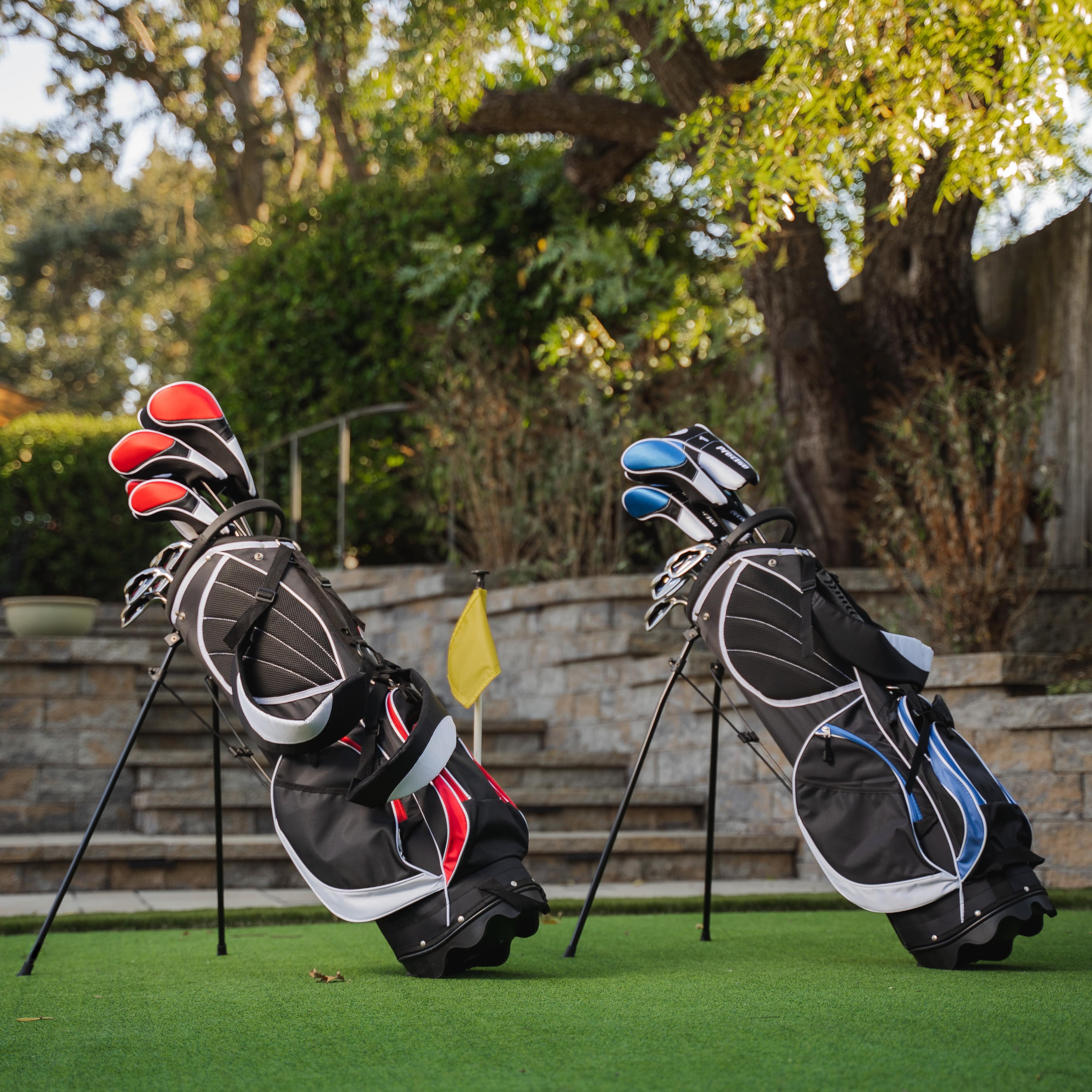 Precise S7 Men's Complete 18 Piece Right Handed Golf Clubs Package Set w/ Titanium Driver, Red Model, Tall Size