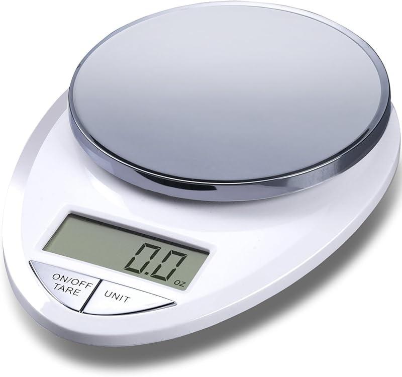 Precision Pro Digital Kitchen Scale in White Chrome