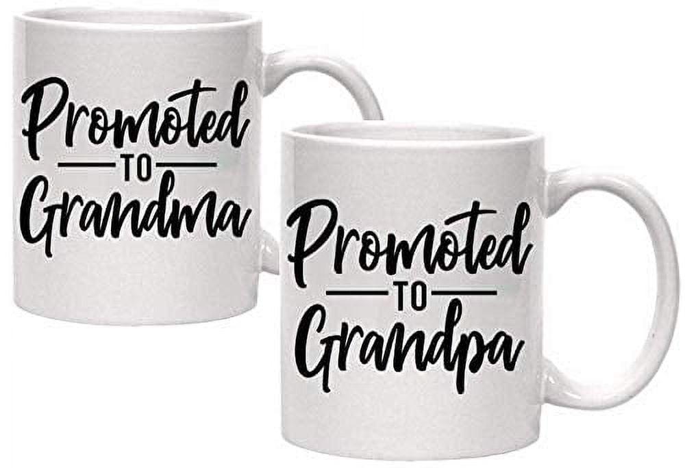 White Ceramic 11 oz Pregnancy Announcement Mugs Set