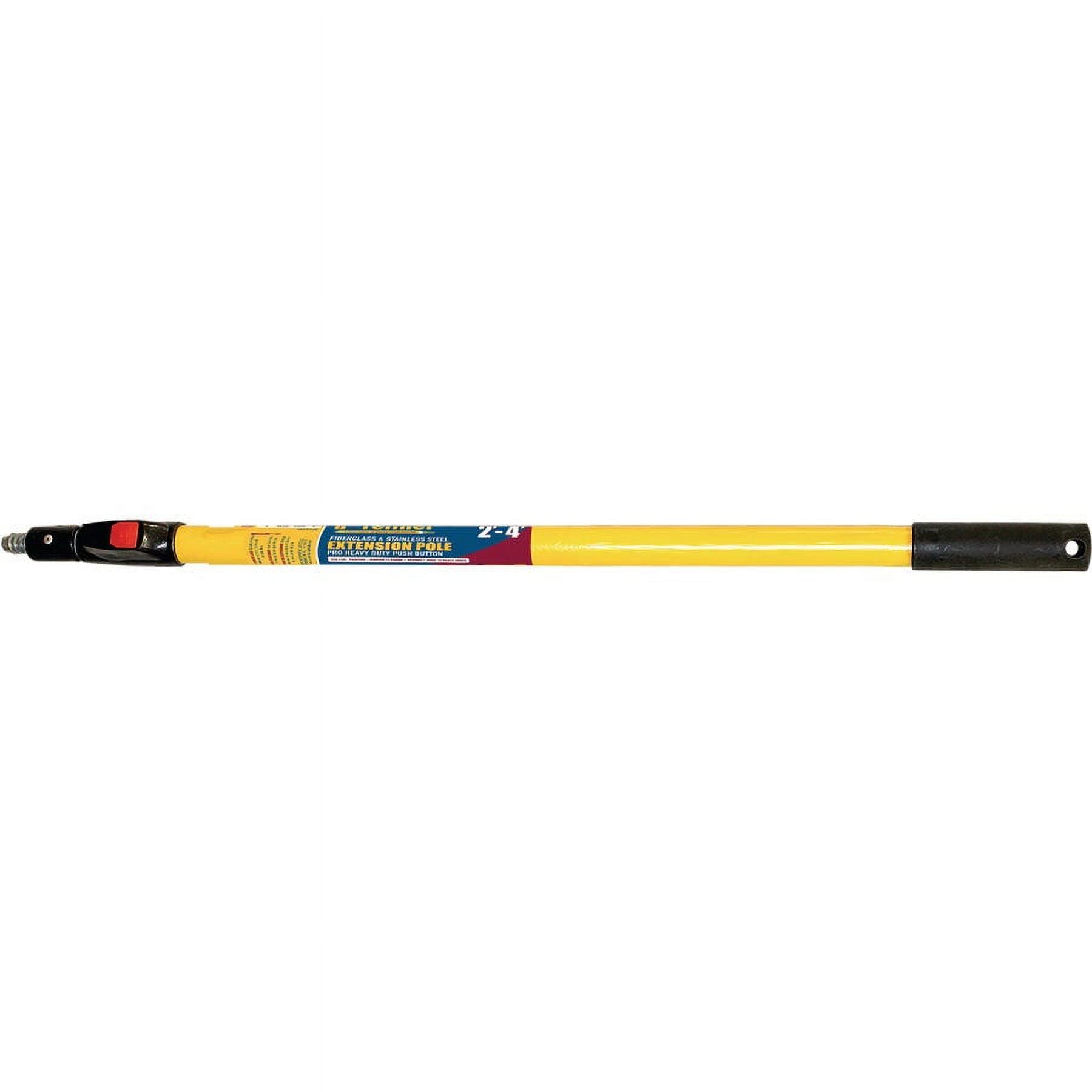 Premier 2-4 Ft Yellow Fiberglass and Stainless Steel Extension Pole