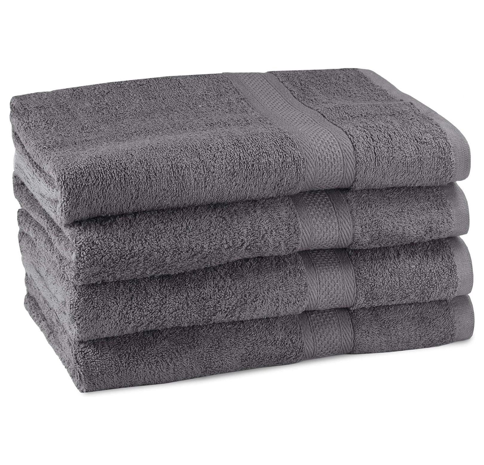 Soft Textiles Bath Towel 4 Pack 100% Cotton Ring Spun Bath Towels Set 27x54 Inches