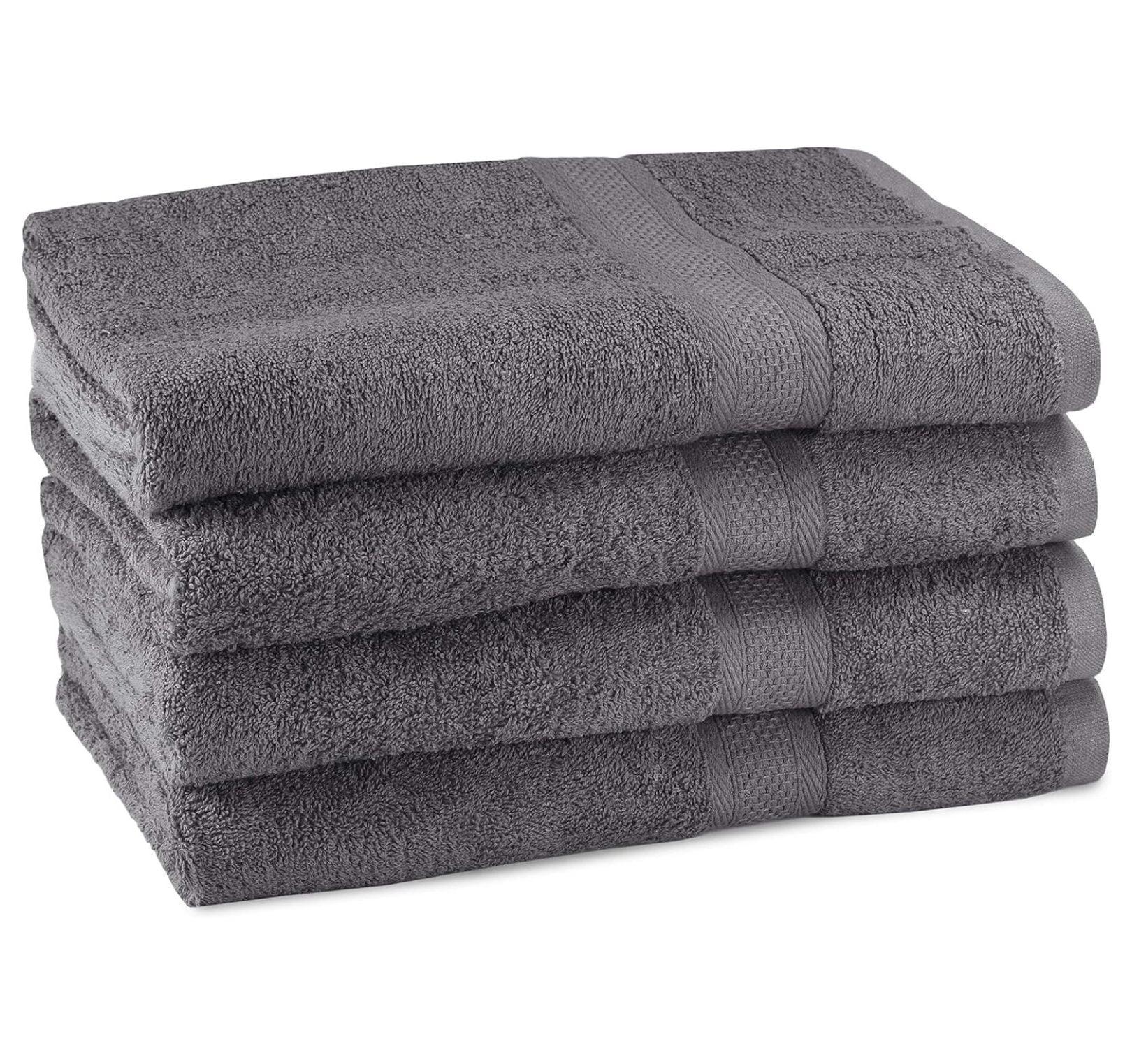 Soft Textiles Bath Towel 4 Pack 100% Cotton Ring Spun Bath Towels Set 27x54 Inches