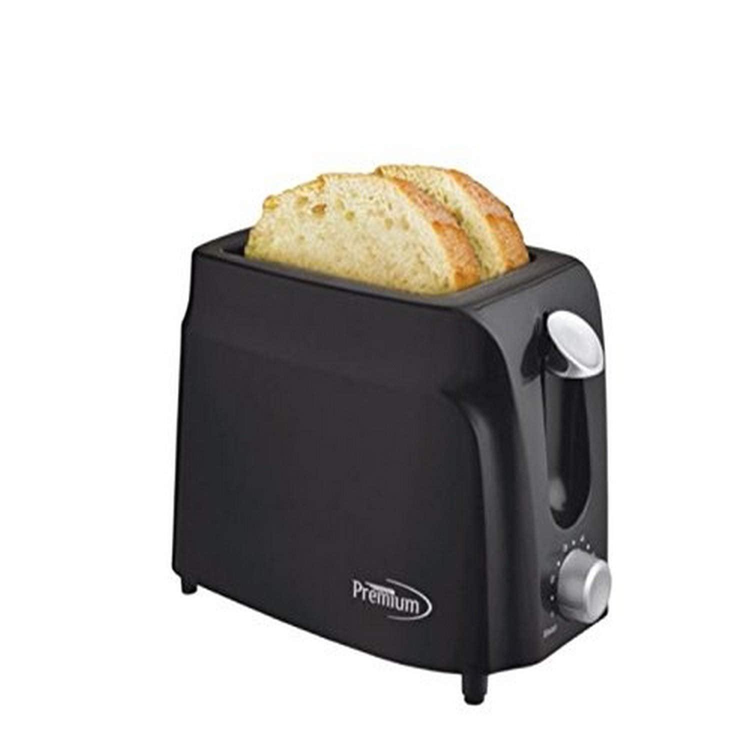 Premium Brand-2 Slice Black Toaster Adjustable Browning Levels