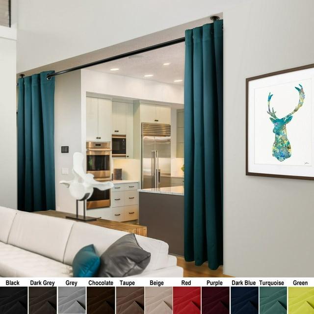 Premium Heavy Duty Room Divider Curtain / Patio Curtain with Grommet 1 Panel - Turquoise 150" x 108"