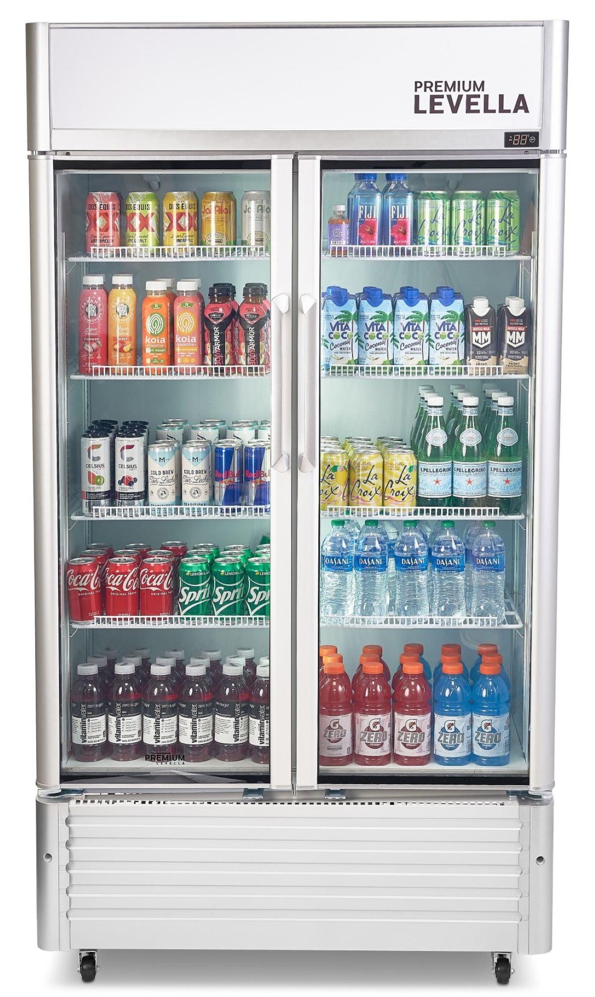 Premium 73'' Silver Smart Upright Double Glass Door Refrigerator