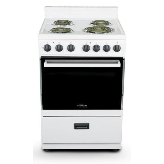 Premium Levella Premium Levella 24" 2.7 Cubic Feet Smart Electric Free Standing Range with 4 Burners PRE2425GW