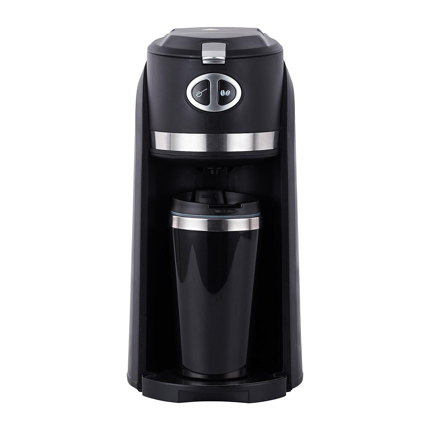 Premium 2-in-1 Grind and Brew 3-cup On-the-go Coffee Maker with Travel Mug