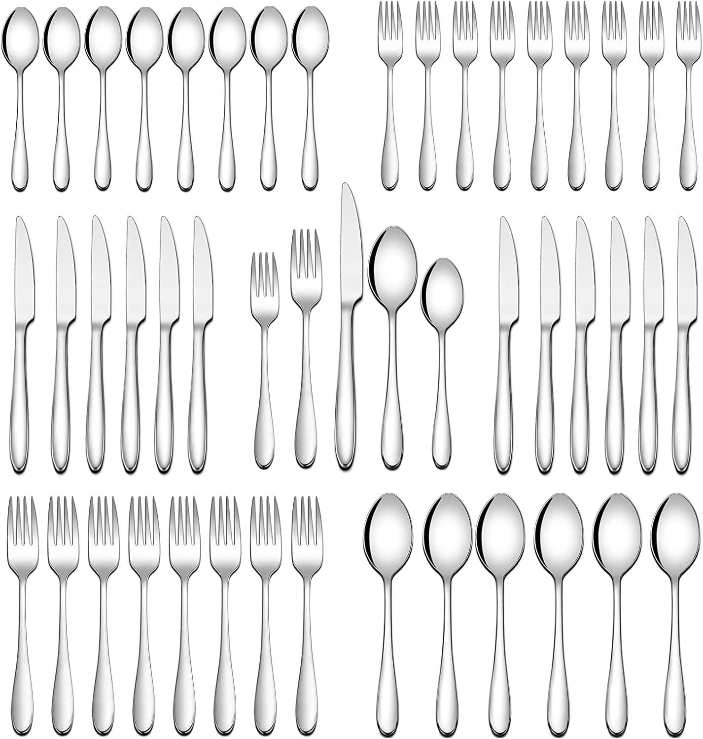 30-Piece Polished Stainless Steel Flatware Set for 6