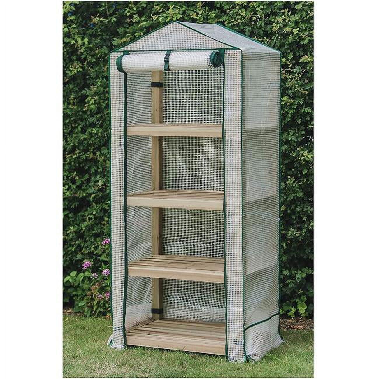 Gardman Elegance 24"x19" Wooden 4-Tier Greenhouse with UV Treated Cover