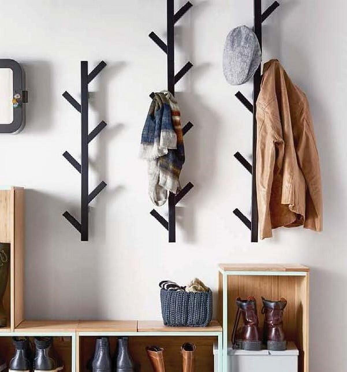 Black Wall Mounted Modern Metal Coat and Hat Rack