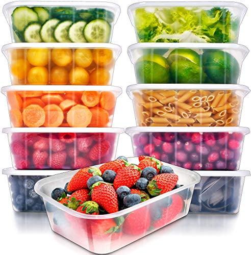 Clear BPA-Free Plastic Meal Prep Containers with Lids, 10-Pack