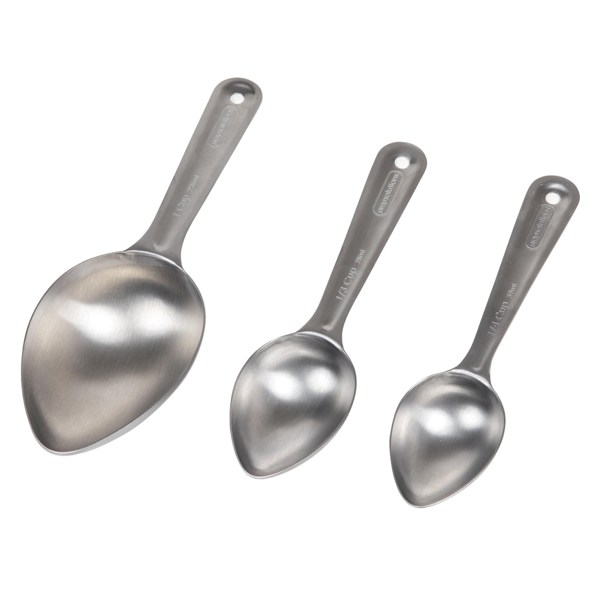 Stainless Steel 3-Piece Measuring Scoop Set with Large Handles