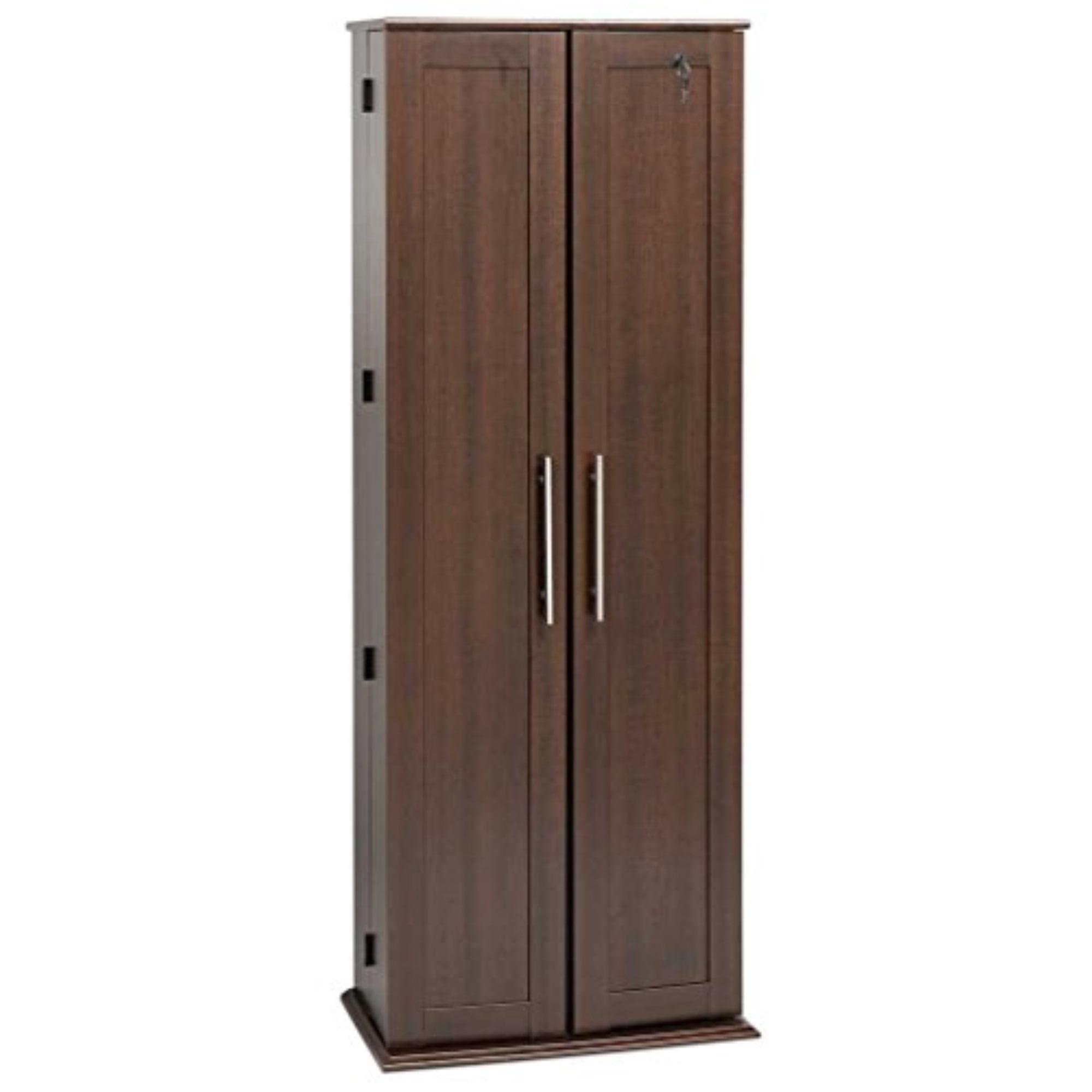 Prepac 64" Large Shaker Style Deluxe Media Cabinet in Espresso