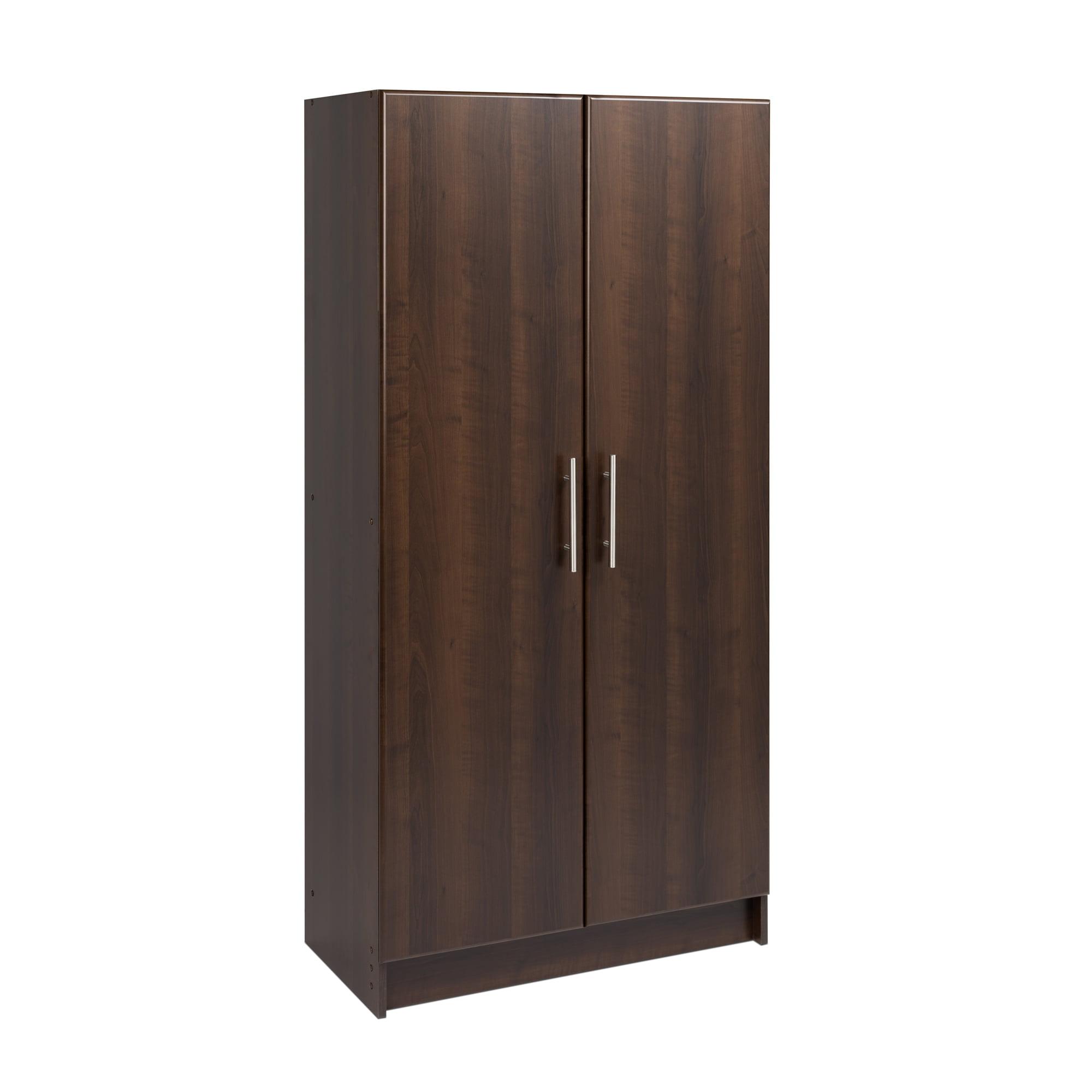 Espresso Freestanding Storage Cabinet with Adjustable Shelving