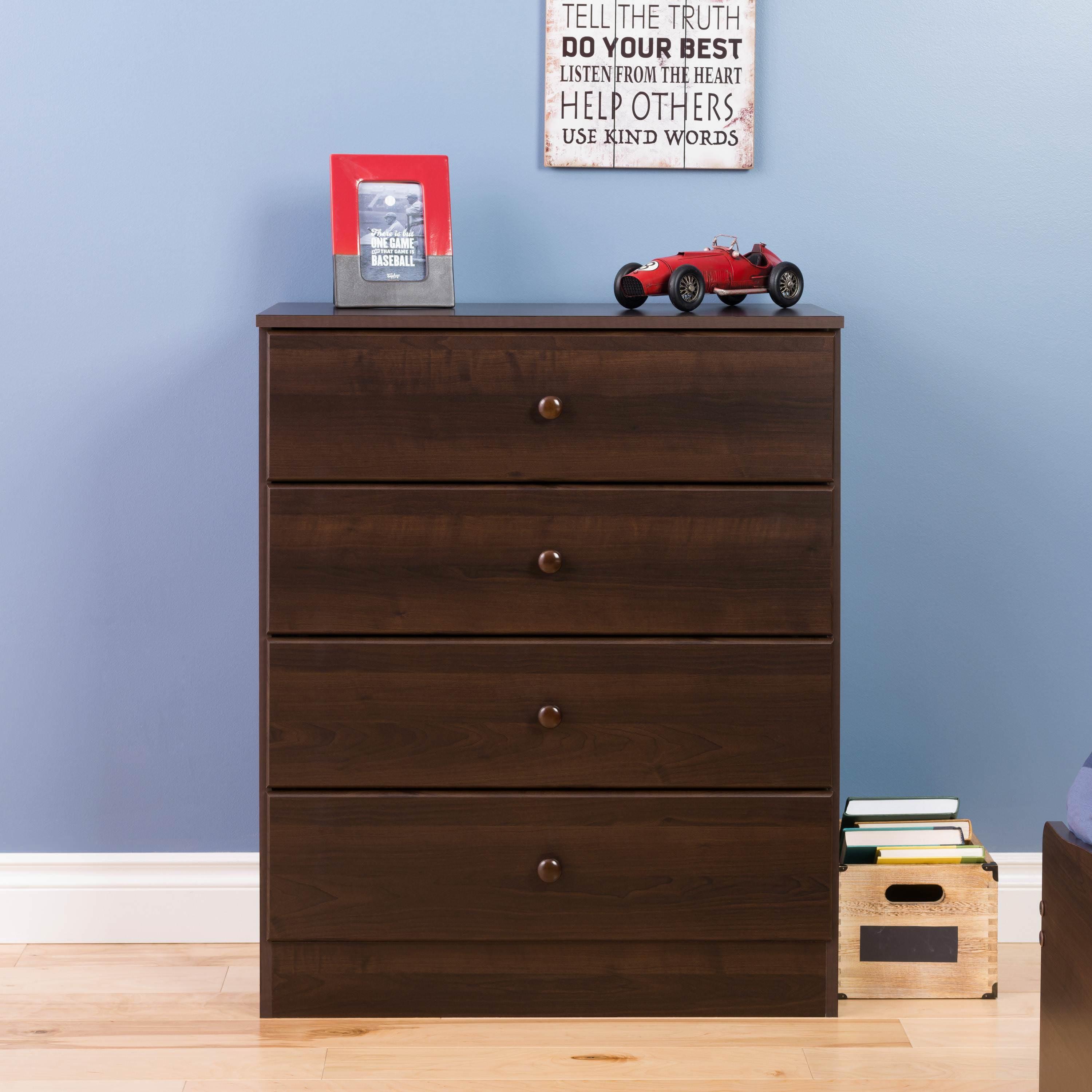 Astrid Espresso 4-Drawer Vertical Wood Dresser