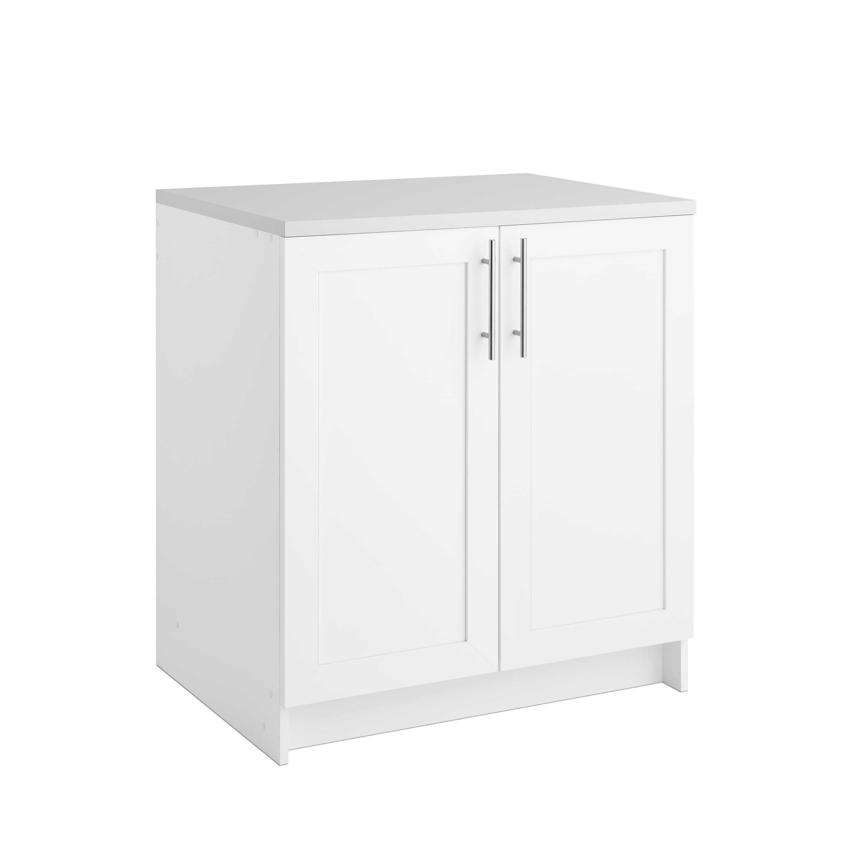 Prepac 32" Wide Elite Storage Cabinet with Panel Doors White