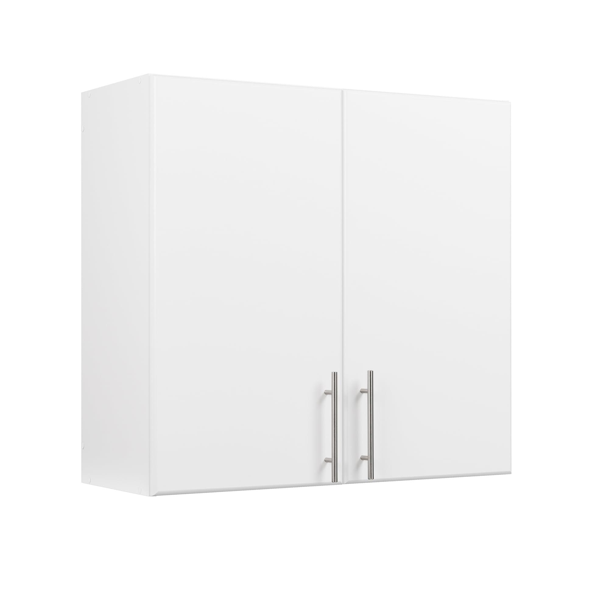 White Composite Wall Cabinet with Adjustable Shelving