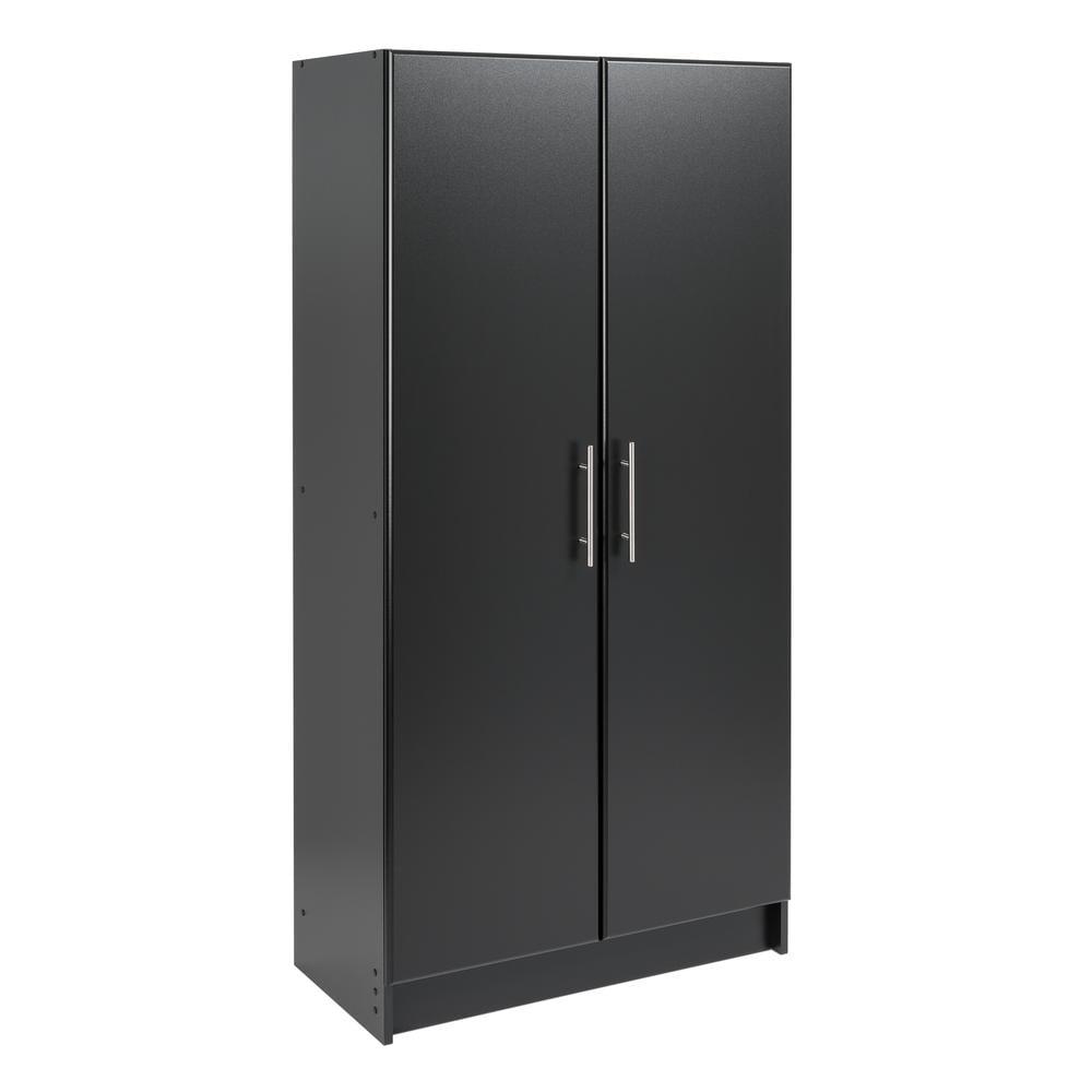 Prepac 80" Elite with 6 Storage Cabinet Set Black: Laminated Wood Composite, 10 Shelves, Anchoring Hardware