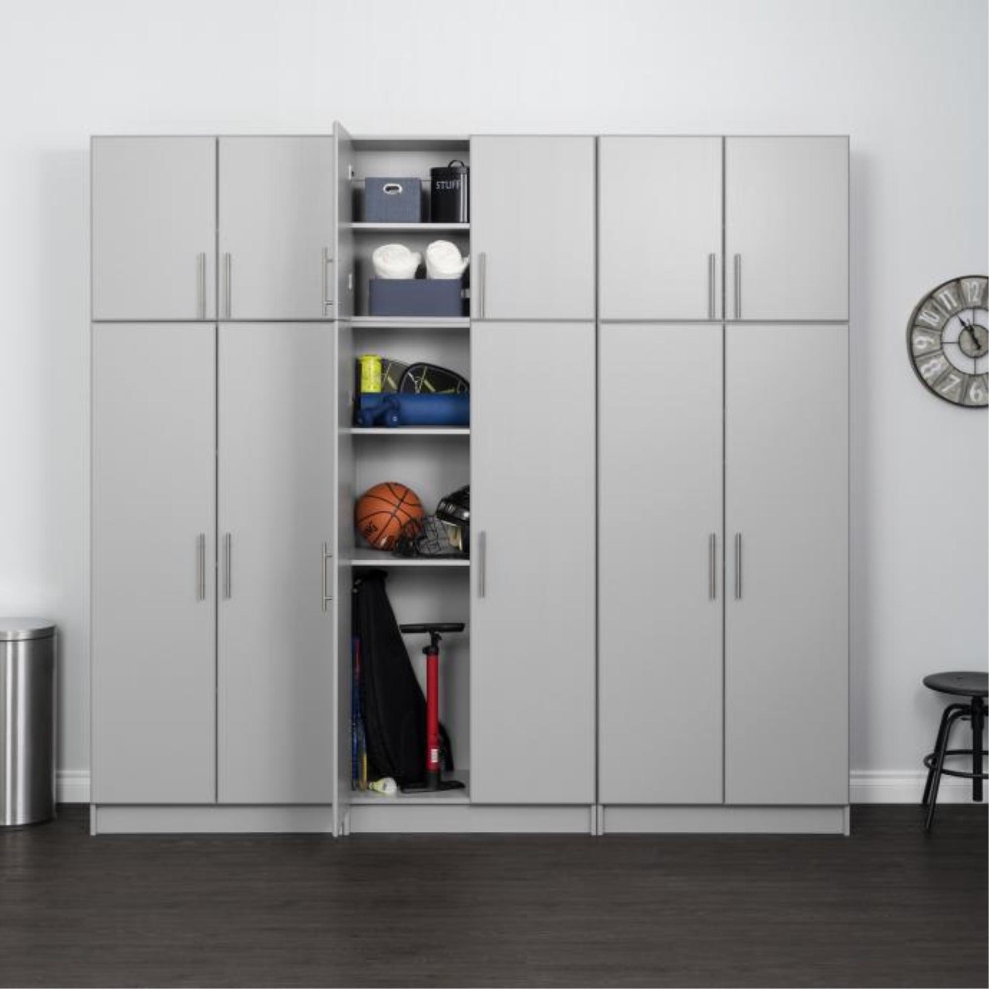 Gray Freestanding Storage Cabinet with Adjustable Shelving