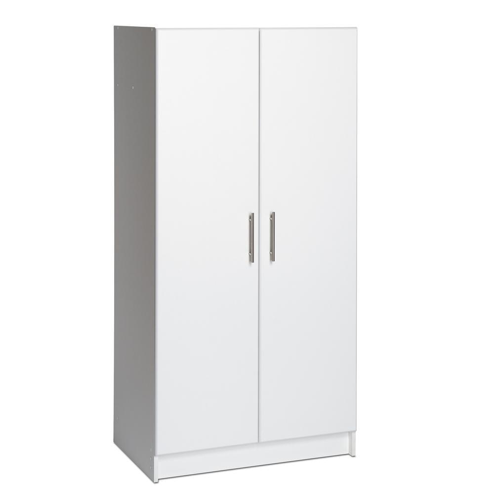 112" Elite with 9 Storage Cabinet Set White - Prepac: Laminated Composite Wood, Adjustable Shelves