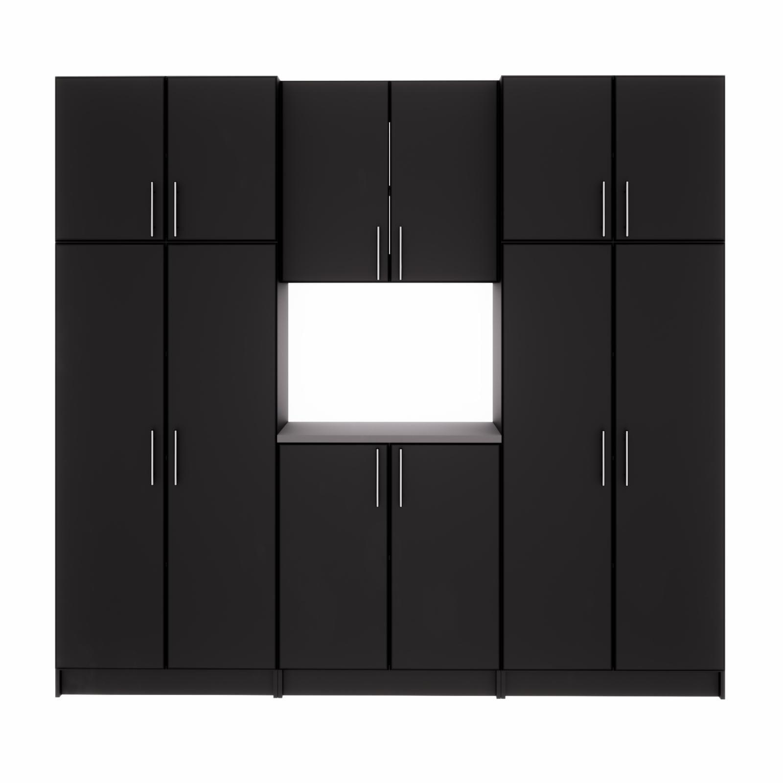 Elite 6-Piece Black Engineered Wood Freestanding Storage Set