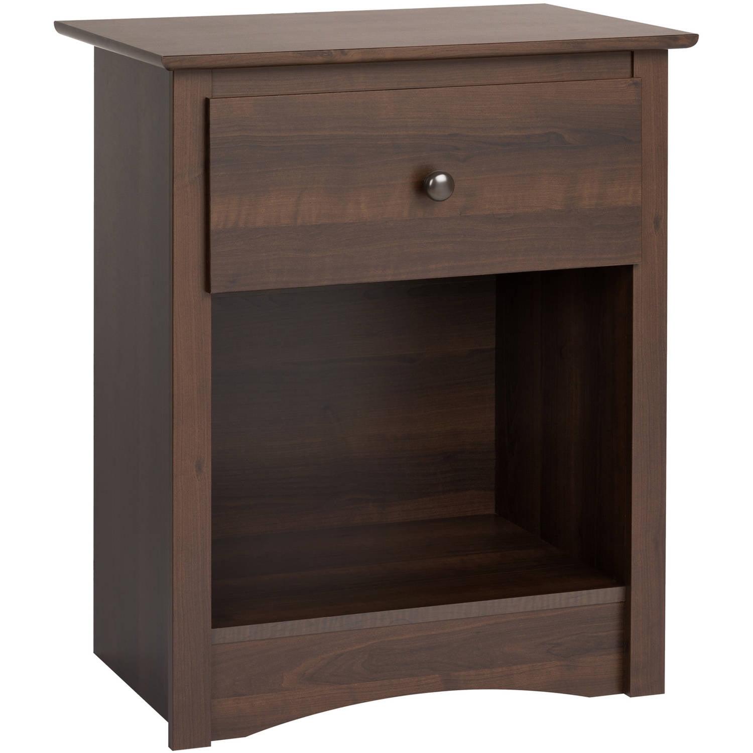 Espresso Fremont Space-Saving Modern Nightstand with Open Shelf