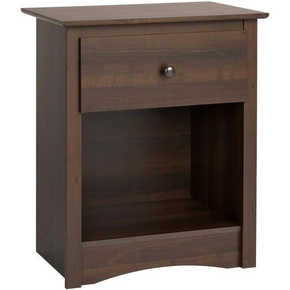 Fremont Nightstand Espresso - Prepac: Wood Composite Bedside Table with Drawer, 5 Year Warranty
