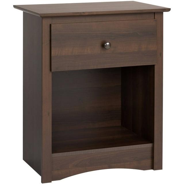 Fremont Nightstand Espresso - Prepac: Wood Composite Bedside Table with Drawer, 5 Year Warranty
