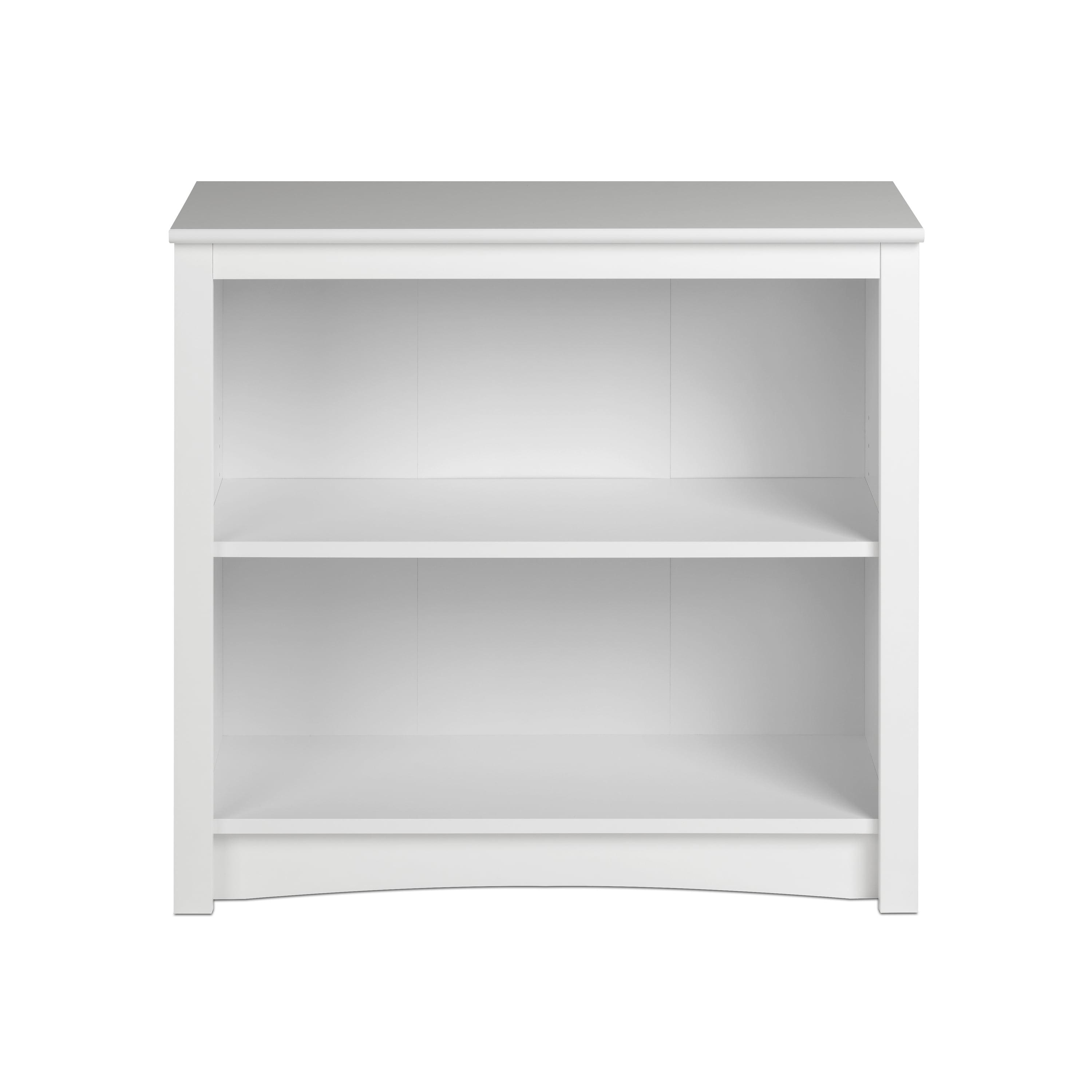 Modern White Laminate 2-Shelf Adjustable Bookcase