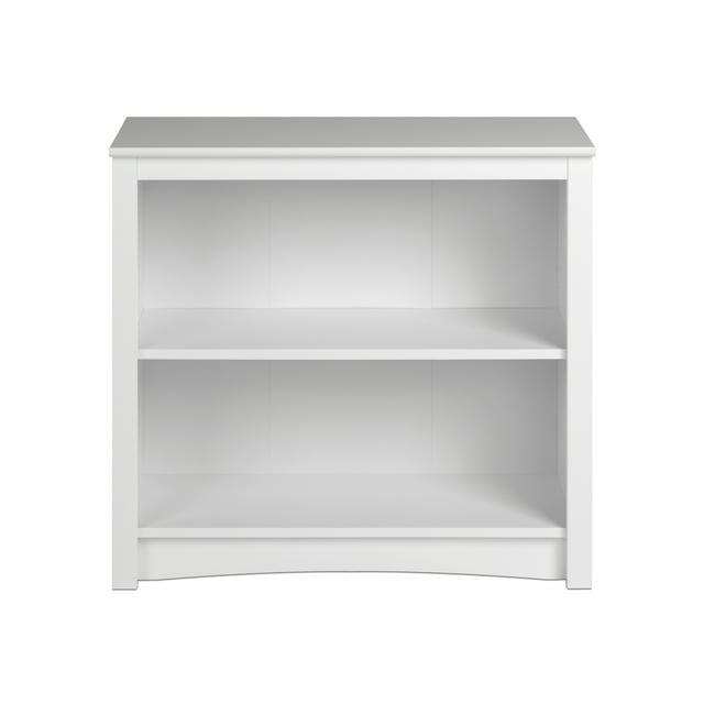 Prepac Home Office 2-Shelf Standard Bookcase with Durable Laminate Finish, White
