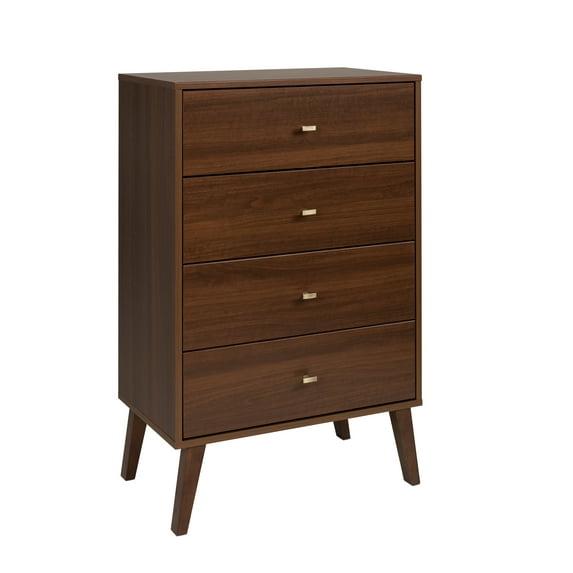 Milo Mid Century Modern 4 Drawer Chest Cherry - Prepac: Sleek Bedroom Storage Solution
