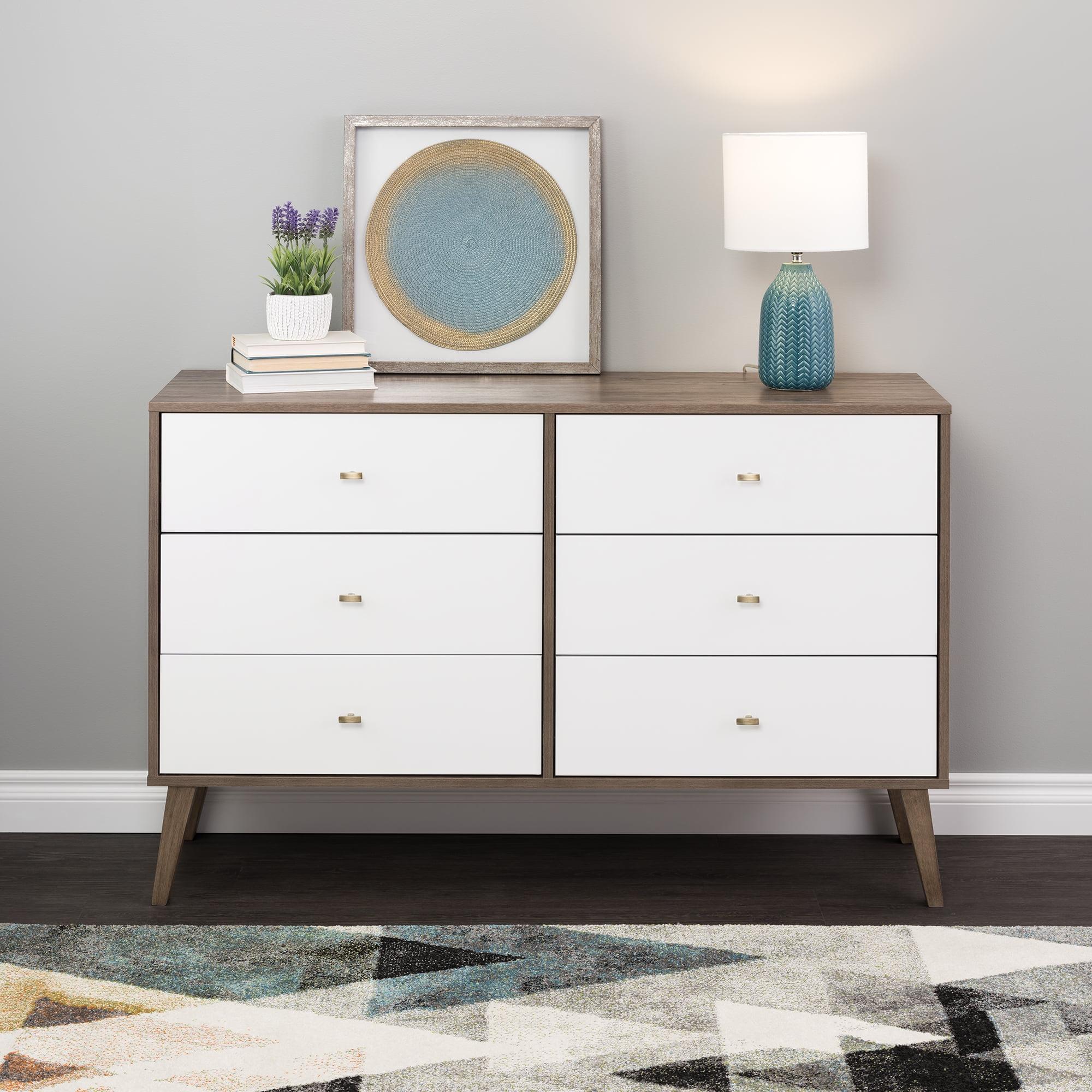 Milo Drifted Gray Mid-Century Modern 6-Drawer Dresser