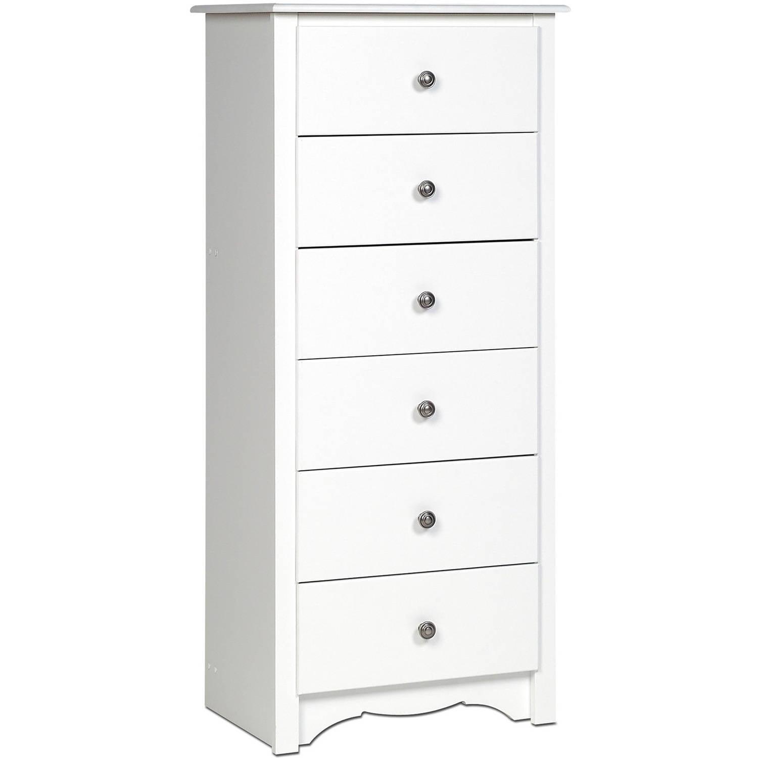 Monterey Tall 6-Drawer White Dresser with Scalloped Base