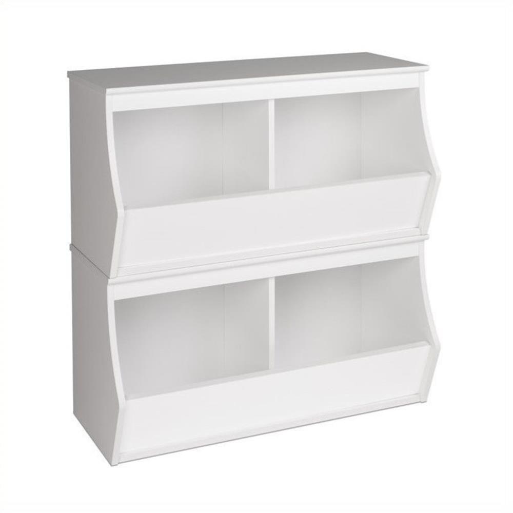 Prepac Fremont Entryway Storage Cubbie - 4 Bin - White: Laminated Organizer, Metal Hardware, Particle Board Frame