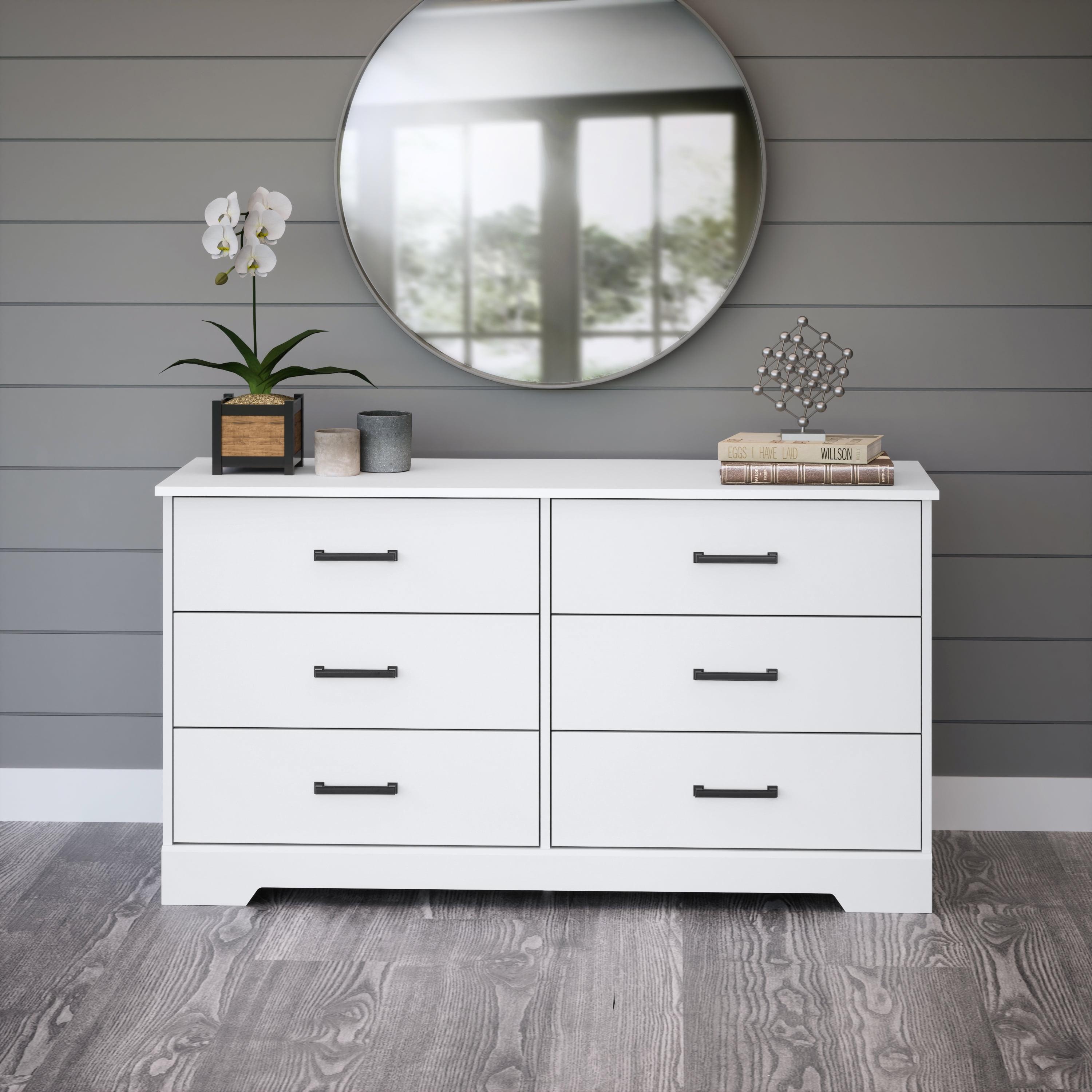 Prepac Rustic Ridge Farmhouse 6 Drawer Bedroom Dresser White