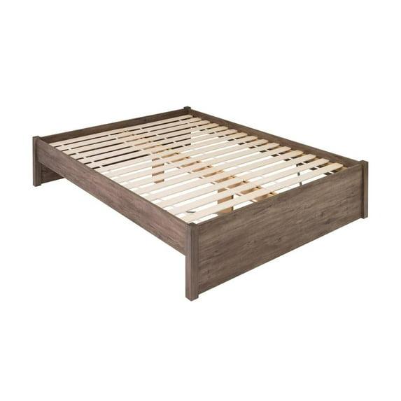 Queen 4 Post Platform Bed Drifted Gray - Prepac: Sleek Storage, No Box Spring Required