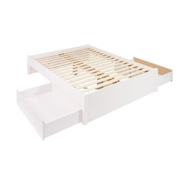 Queen Select 4 - Post Platform Bed with 2 Drawers White - Prepac