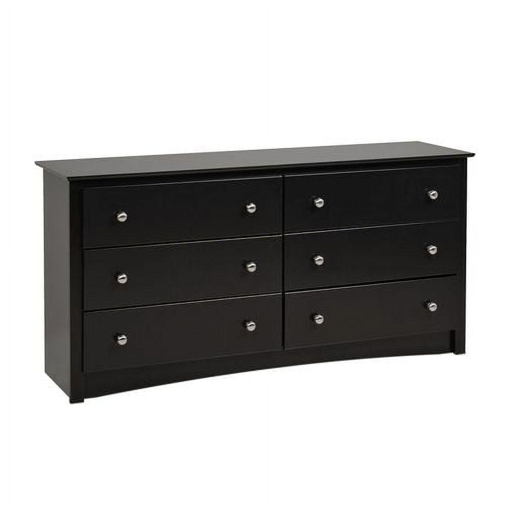 Sonoma Modern Black Double Dresser with Extra Deep Drawers