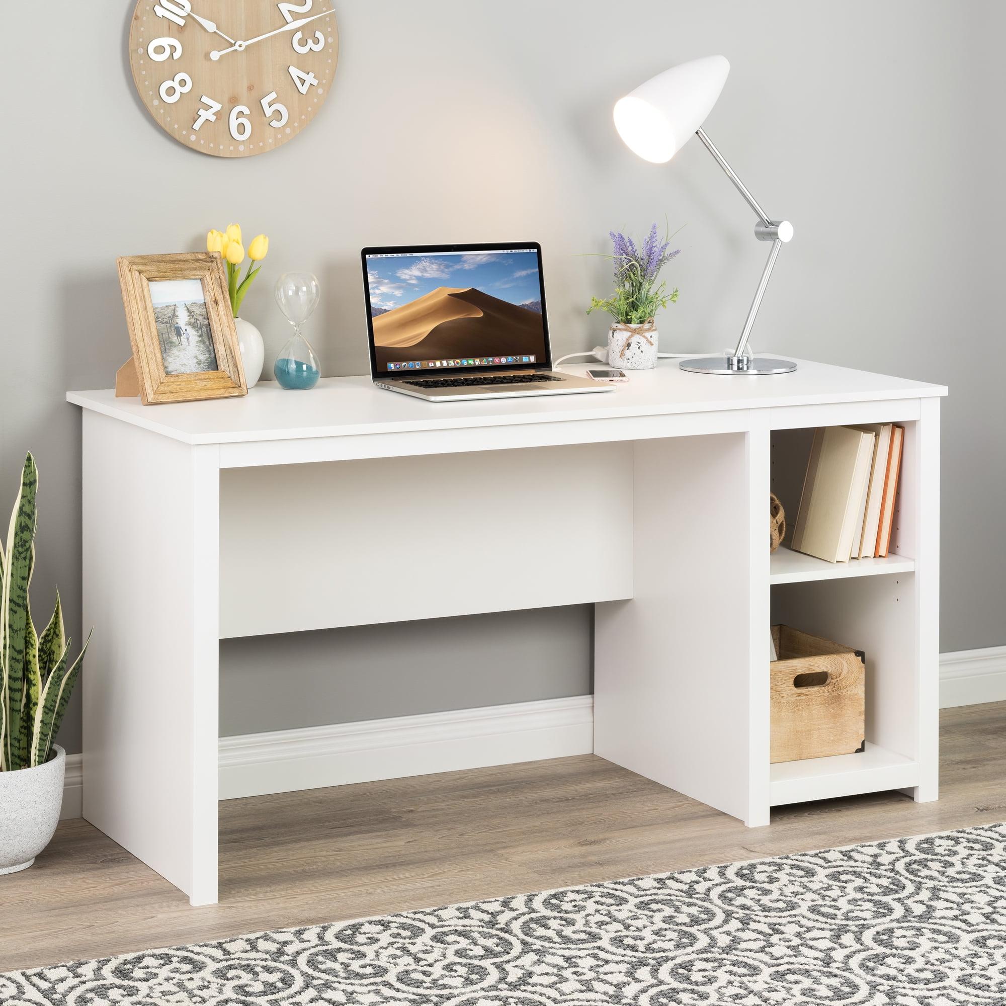 Sonoma Large White Home Office Desk with CPU Storage and Wire Management