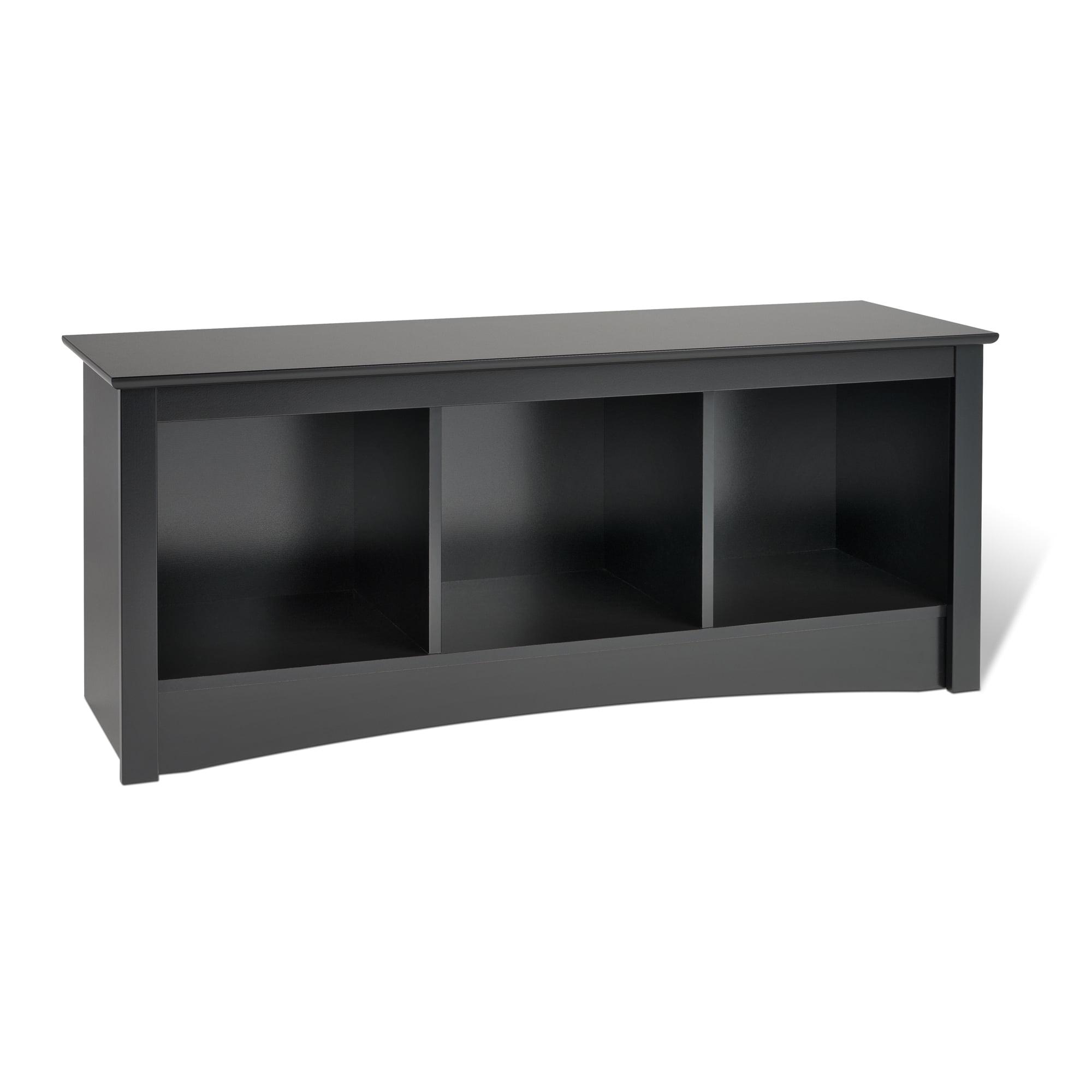 Sonoma Black Laminate 54" Storage Bench with 3 Compartments