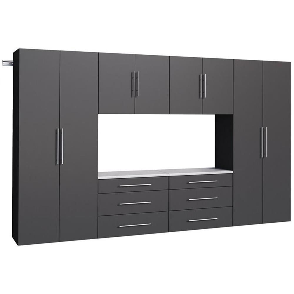 6pc 120" Hangups Storage Cabinet Set Black - Prepac: Wall Mounted, Workshop Organization, Secure Mounting