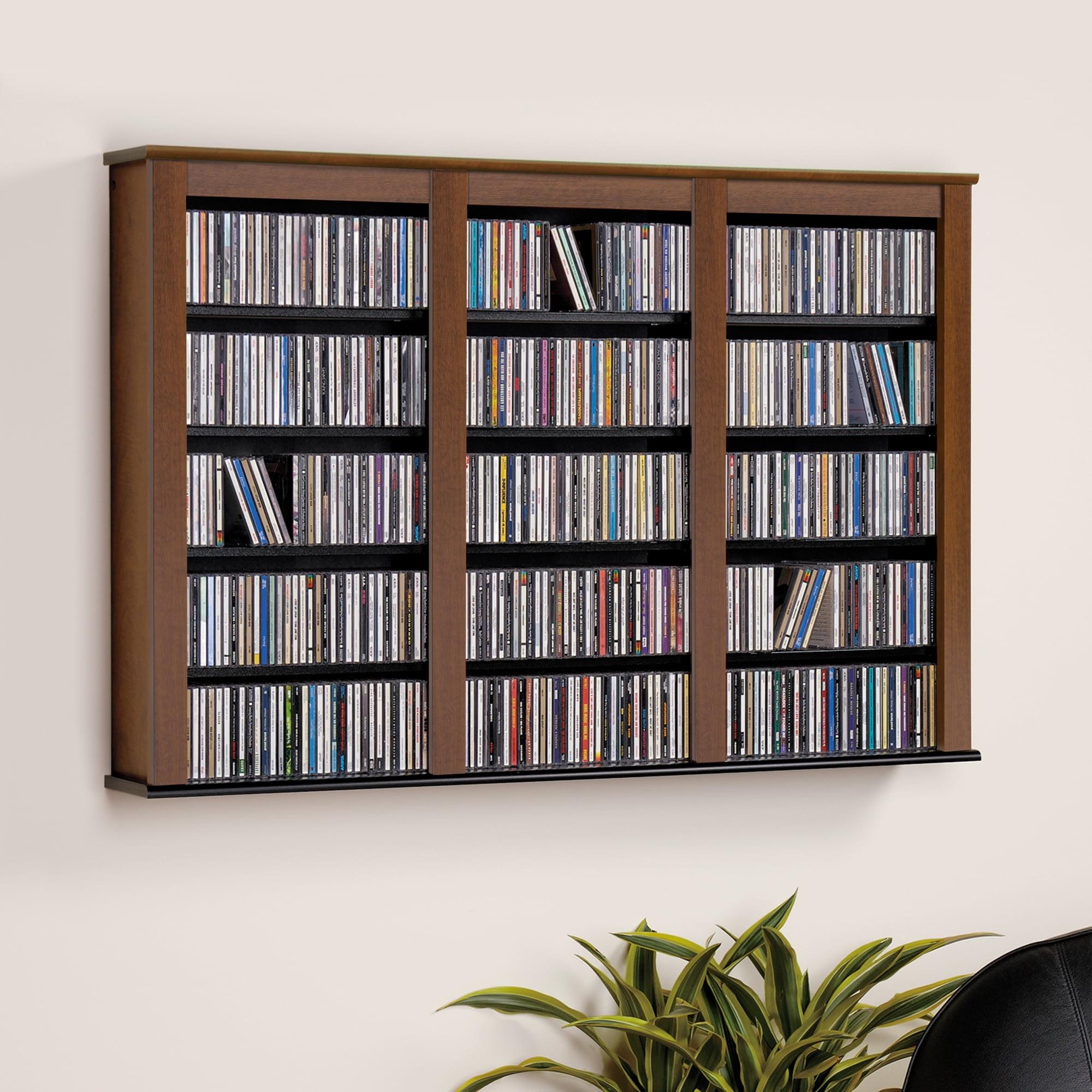 Cherry & Black Laminated Floating Media Storage Shelf